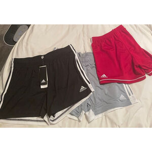 3 Adidas Shorts Bundle , Size L, Black, Blue and Red